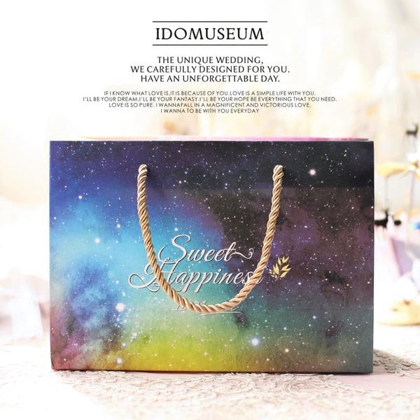 gift wrap 10pcs/lot 2021 arrival paper board bags with handle creative packaging box wedding birthday party souvenirs for guests